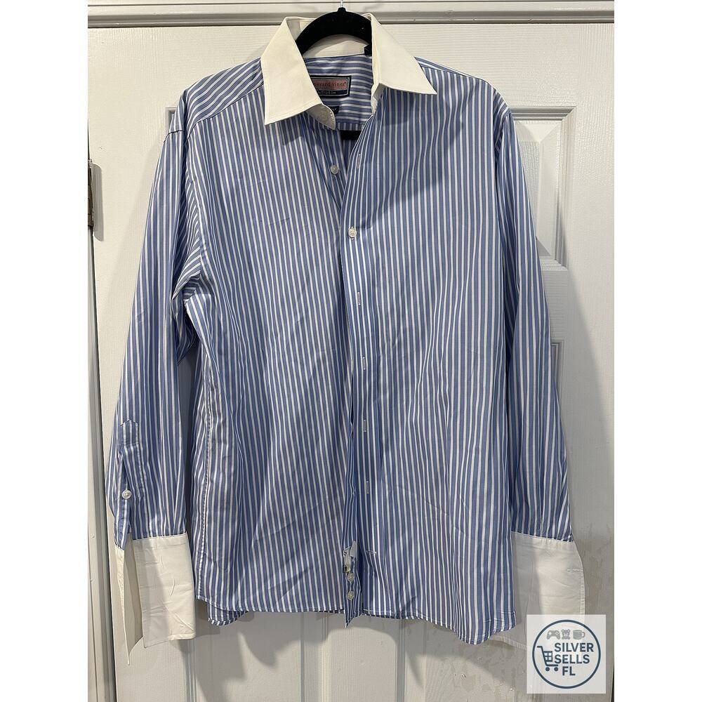 Vineyard Vines Men’s Blue Stripe 100% Cotton Dress Shirt 15R Small